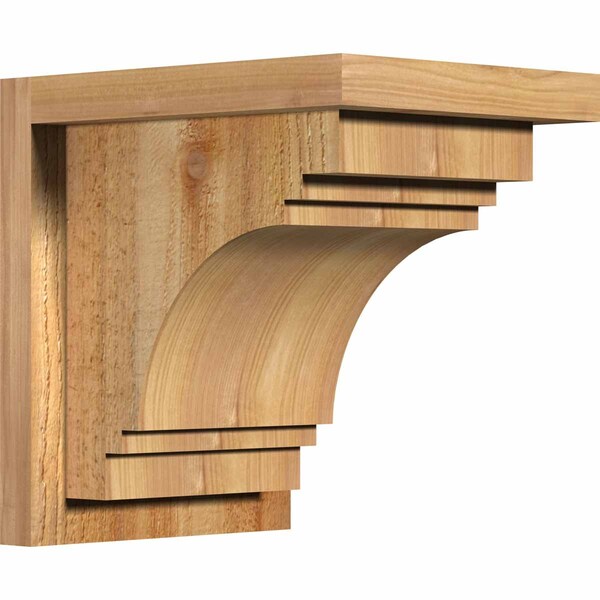 Ekena Millwork Pescadero Rough Sawn Corbel w/Backplate, Western Red Cedar, 8"W x 10"D x 10"H COR08X10X10PEC01RWR - main